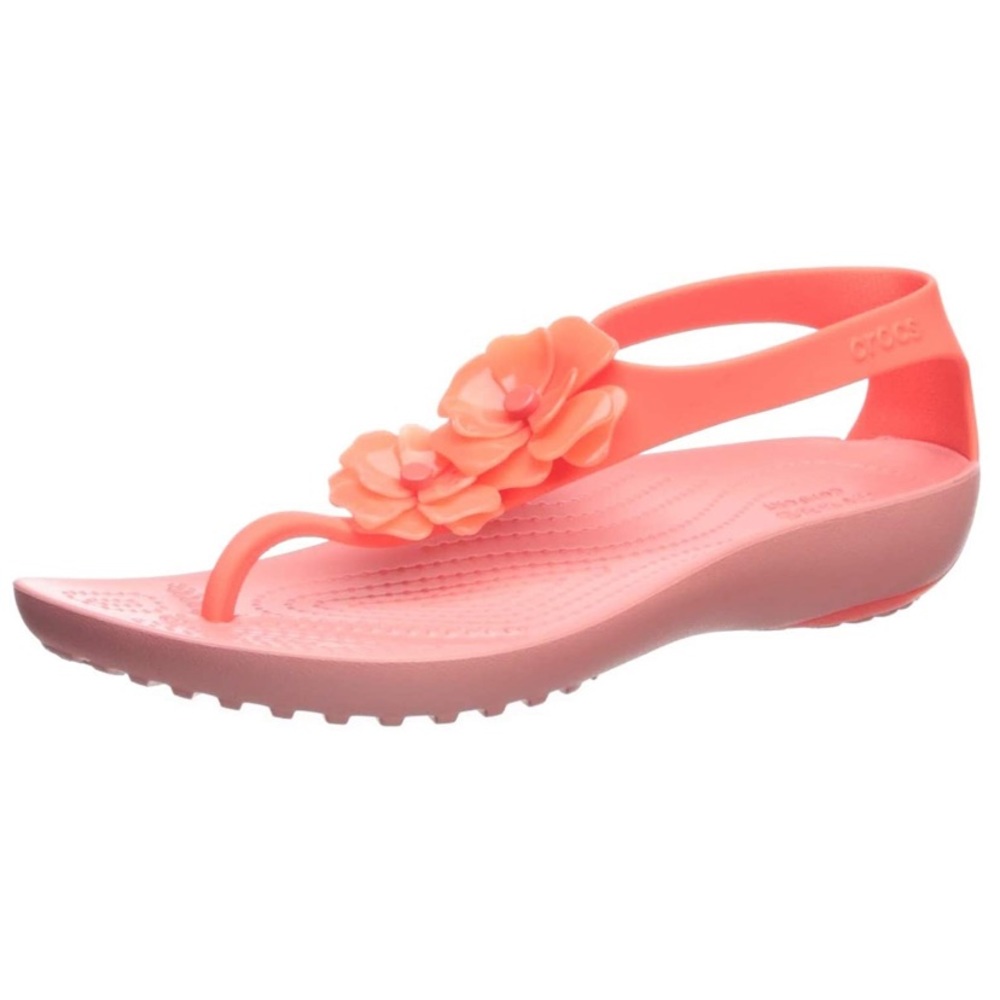 🌟Coral/Peach Flower Sandal Crocs🌟